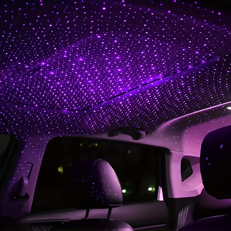 1pc USB Projector Ambient Night Light, Romantic Starry Sky Projector Car Light, Rotatable Adjustment, Bedroom, Car, Party, Wall, Ceiling, Portable Atmosphere Decoration Car Roof Light, Without Battery