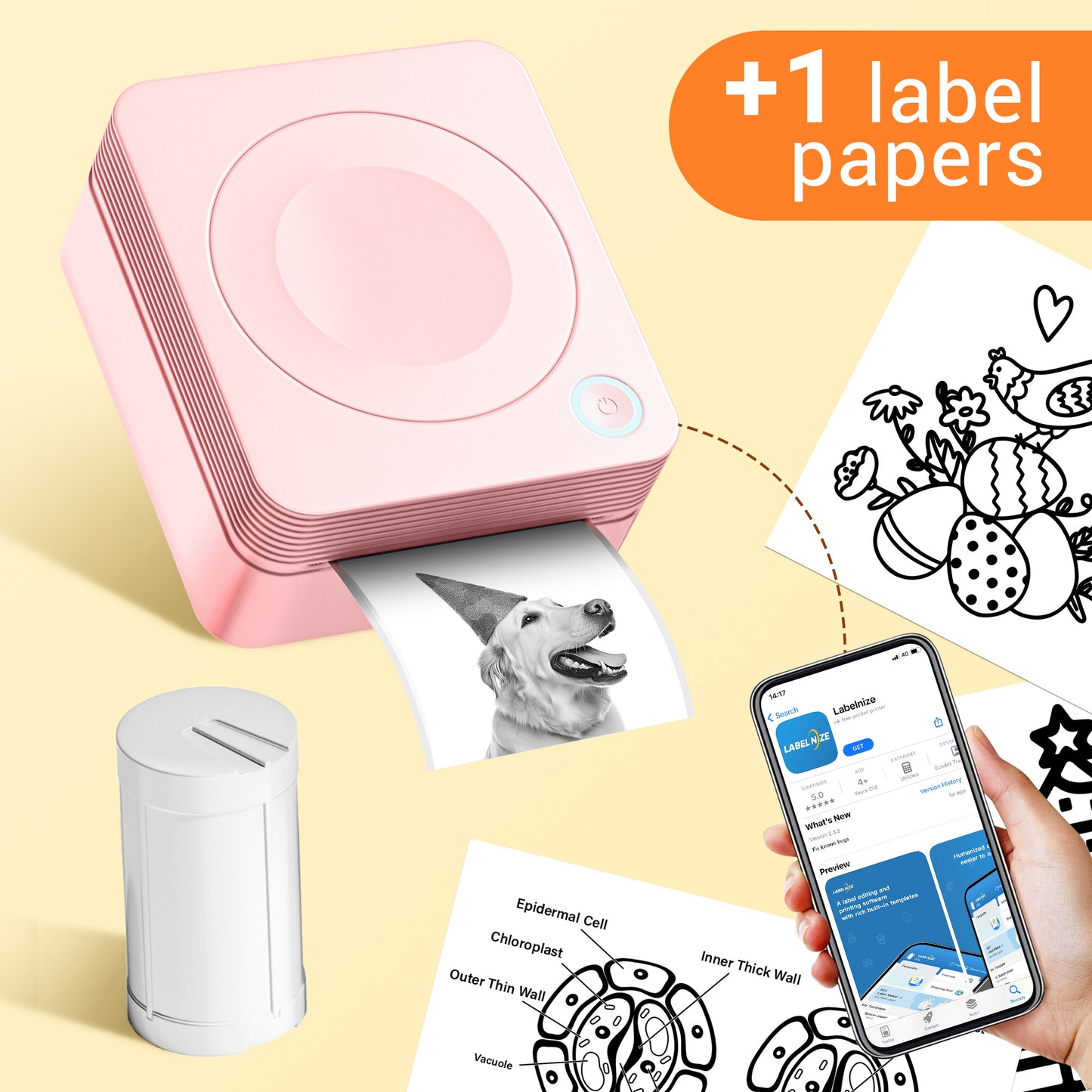 Mini Label Printer Self-Adhesive Labels, Portable Label Printer, P31S&P21&PM220 Combination of Different Designs, No Ink or Toner Required, Wireless Connectivity, For iOS and Android, For Home, Office and School, For Storage