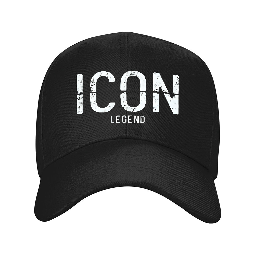 1pc ICON, LEGEND Peaked Cap Hat Unisex Baseball Cap Adjustable Lightweight Versatile Cap