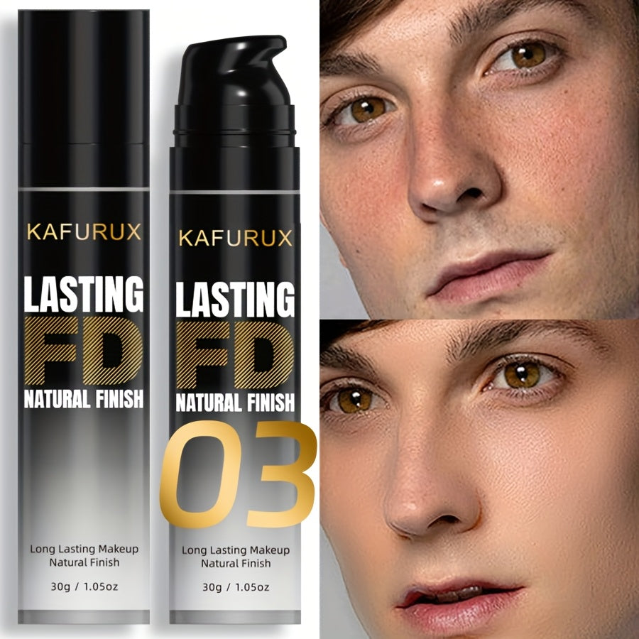 Men's Full Coverage Concealer - Natural Matte Finish, Waterproof & Long-Lasting Liquid Foundation for All Skin Tones, Hides Dark Circles & Acne, Coating