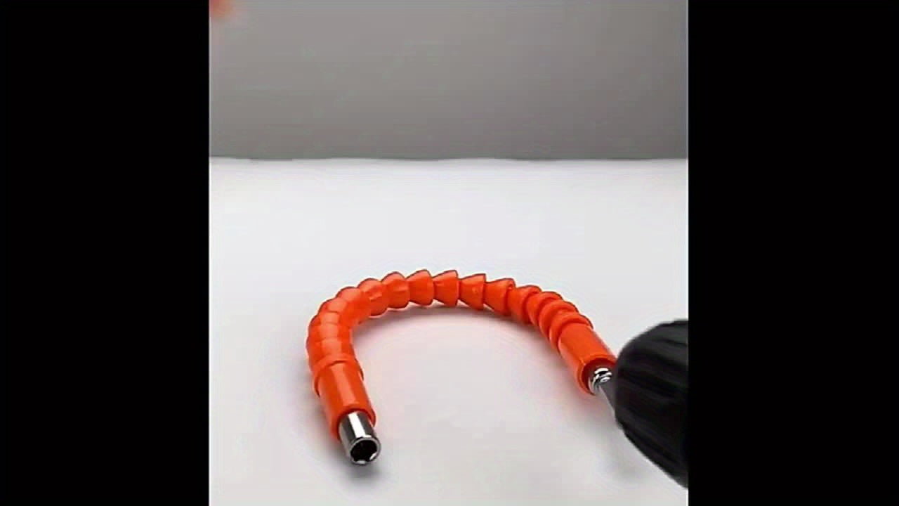 1pc Electric Drill Universal Joint, Orange, Universal Soft Shaft, Electric Screwdriver Drill Bit Extension Holder, Hand Drill Connecting Rod, Multi-functional Flexible Drill Bit Holder