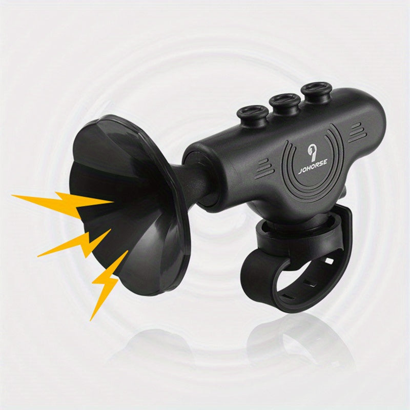 Black ABS Bicycle Horn Bell - Loud Electric Car Horn with Decorative Riding Ring for Motorcycle & Bicycle Handlebars, Enhances Safety & Style, Bike Accessories