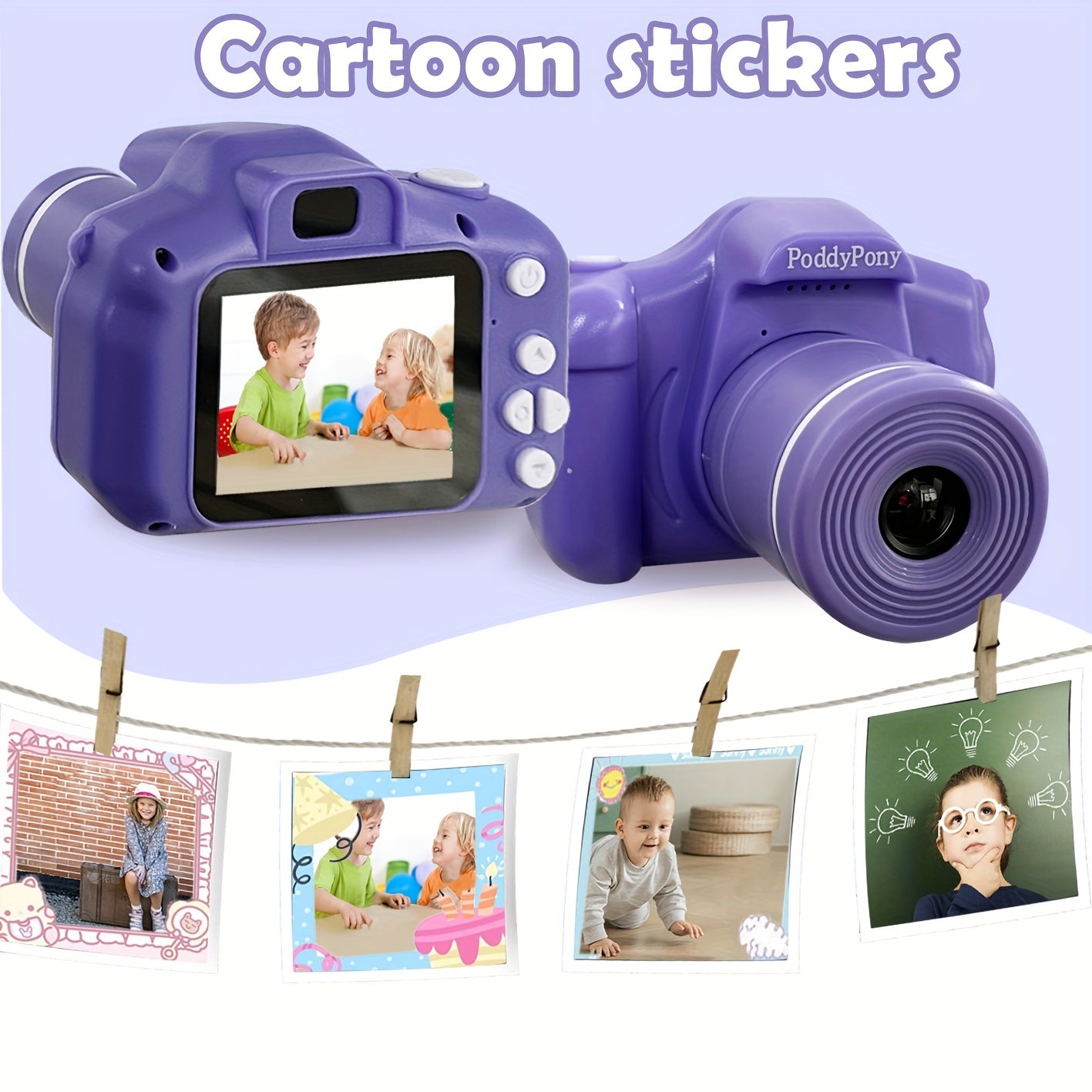 HD Youngsters' Digital Camera with Long Lens - Perfect Gift for Boys & Girls Ages 3-12, Includes 32GB Memory Card, Available in Pink/Purple/Blue/Black