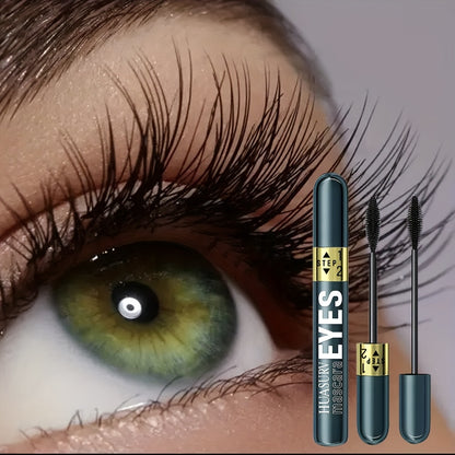 1pc HUASURV Dual-Effect Mascara - Natural, Lengthening, Volumizing & Curling - Non-Smudging, Long-Lasting Wear for Stunning Eye Makeup HS4130, Black, with Precision Application Brush, Perfect for Mother'S Day & Holiday Gifts,
