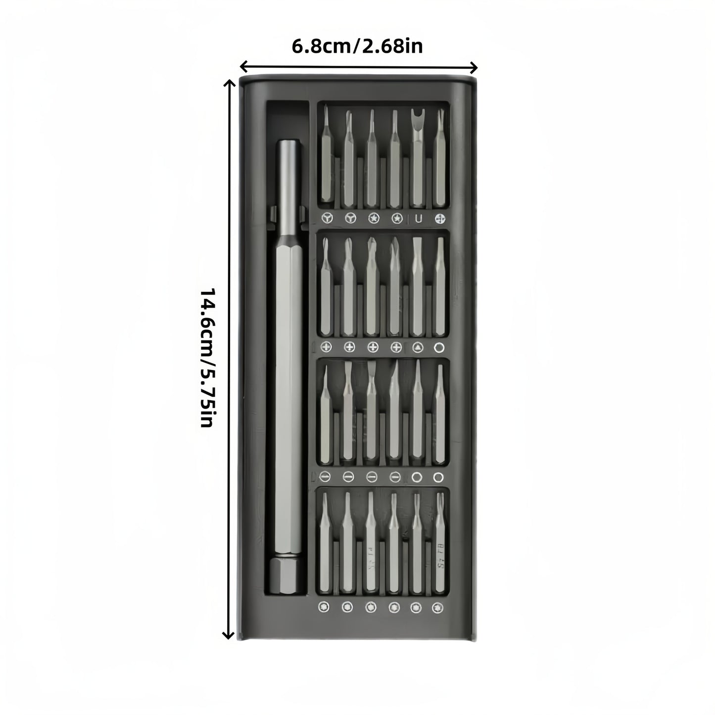 1pc 25in 1 precision screwdriver set, mobile phone and tablet removal Multi-function repair tool, durable plastic, no charging - with various drill bits