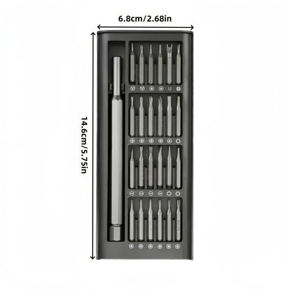 1pc 25in 1 precision screwdriver set, mobile phone and tablet removal Multi-function repair tool, durable plastic, no charging - with various drill bits