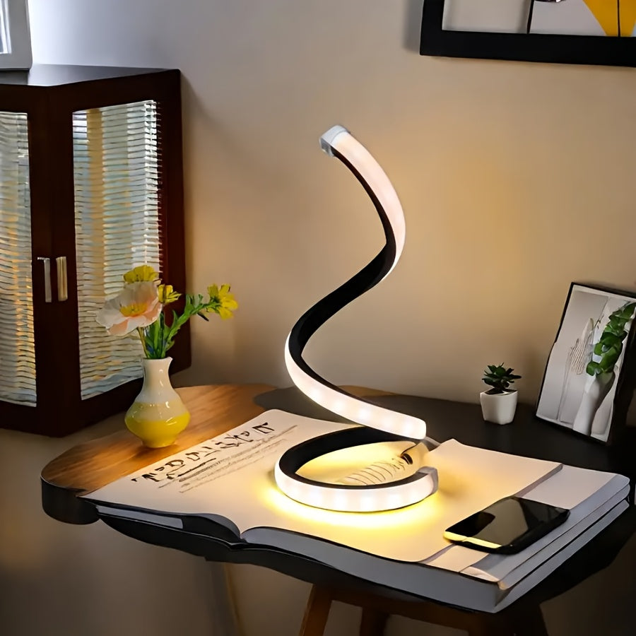 Modern LED Desk Lamp with USB-Powered Lighting - Adjustable Brightness, USB-Powered Table Light