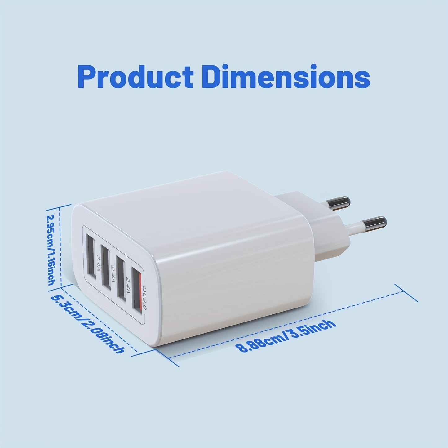 60W Fast Charging Adapter 4 Ports (EU Plug)