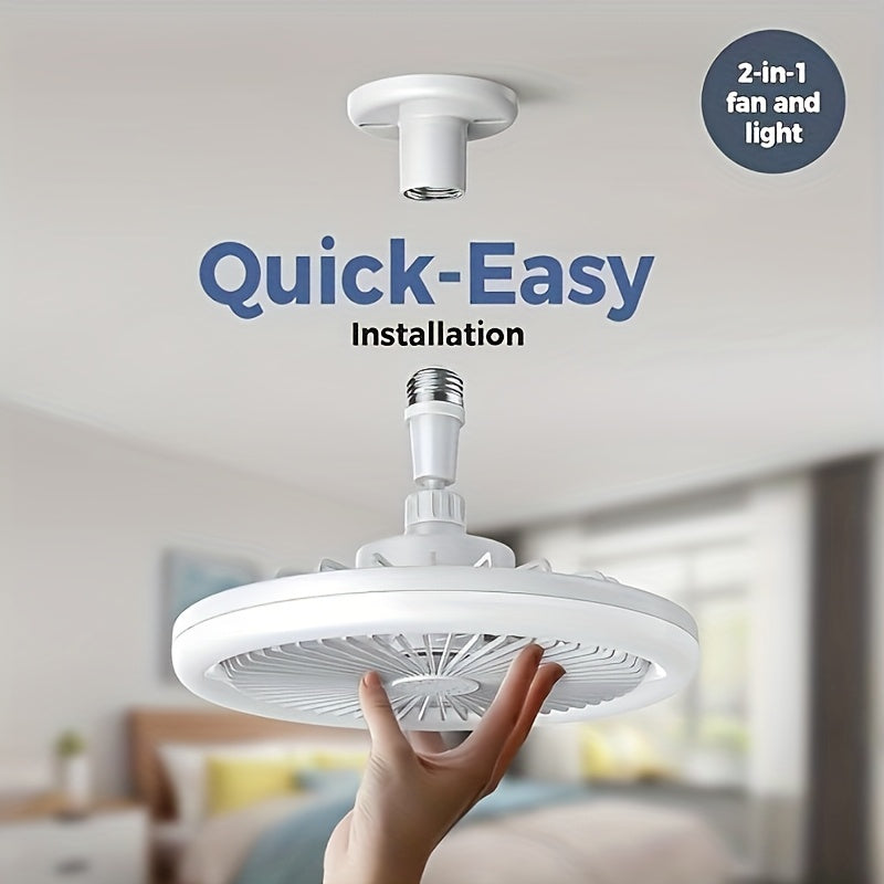 50W 25.4cm LED Smart Ceiling Fan Light with Remote Control, Color Changing and Dimming Features, 2In1 360 degrees Ceiling Fan with Light | E26/27 Socket, Dual Function Cooling and Lighting, Timing, Suitable for for Bedroom, k