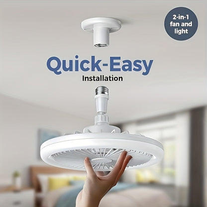 50W 25.4cm LED Smart Ceiling Fan Light with Remote Control, Color Changing and Dimming Features, 2In1 360 degrees Ceiling Fan with Light | E26/27 Socket, Dual Function Cooling and Lighting, Timing, Suitable for for Bedroom, k