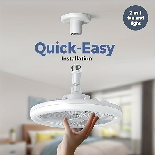 50W 25.4cm LED Smart Ceiling Fan Light with Remote Control, Color Changing and Dimming Features, 2In1 360 degrees Ceiling Fan with Light | E26/27 Socket, Dual Function Cooling and Lighting, Timing, Suitable for for Bedroom, k