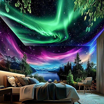 Aurora Borealis Projection Night Light - Black, Plastic, Novelty Toy for Bedroom Ambiance