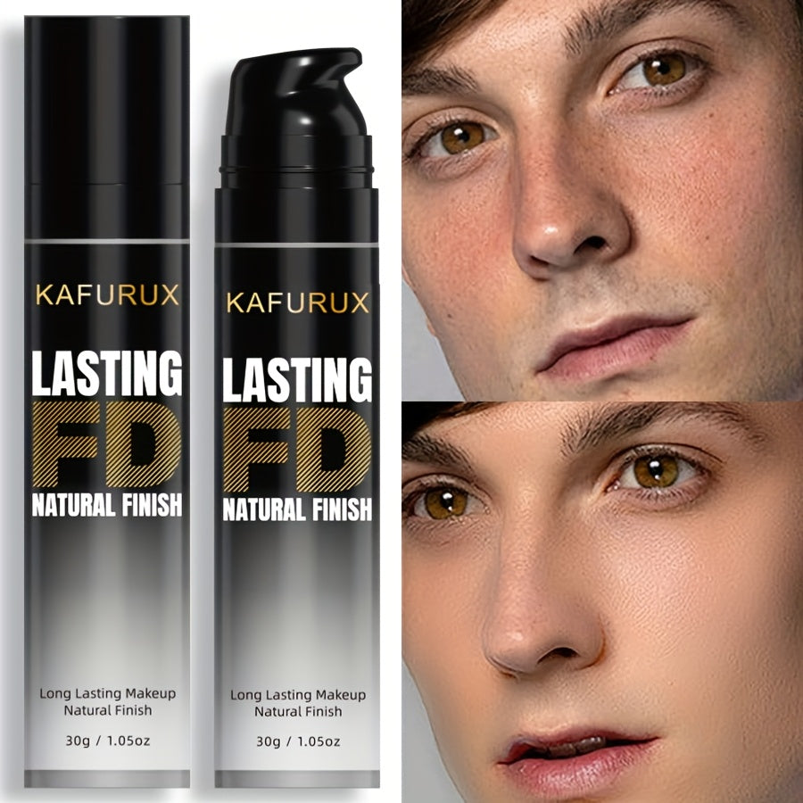 Men's Full Coverage Concealer - Natural Matte Finish, Waterproof & Long-Lasting Liquid Foundation for All Skin Tones, Hides Dark Circles & Acne, Coating