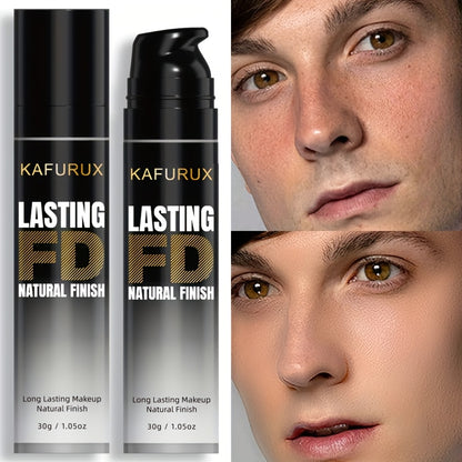 Men's Full Coverage Concealer - Natural Matte Finish, Waterproof & Long-Lasting Liquid Foundation for All Skin Tones, Hides Dark Circles & Acne, Coating