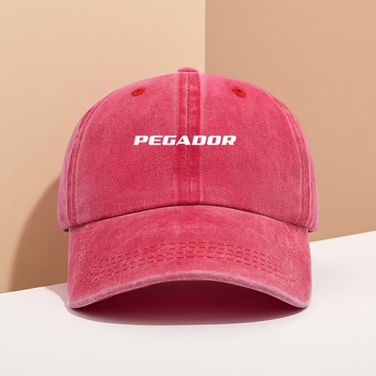 Adjustable Snapback Baseball Cap for Men & Women - Vintage Washed Unisex Hat with PEGADOR Logo, Hip-Hop Style for Outdoor, Camping, Parties & Sun Protection