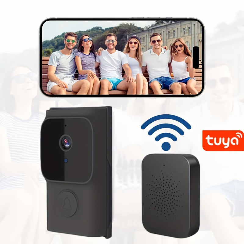 Smart Video Doorbell Wireless HD Video Doorbell Camera with Night Vision, WiFi Security, Two-Way Audio, Photo & Recording, APP Control, Voice Change, Smart Home Intercom