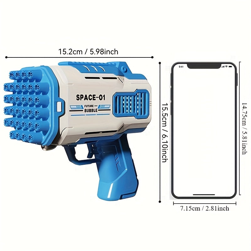 Boys & Girls Handheld Bubble Blaster Outdoor Play Toy - Pink & Blue Bubble Wand with Adjustable Airflow, Durable Plastic Construction, No Solution/Batteries Needed, Holiday Gift for Kids, Bubble Machine for Outdoor Play, Adju