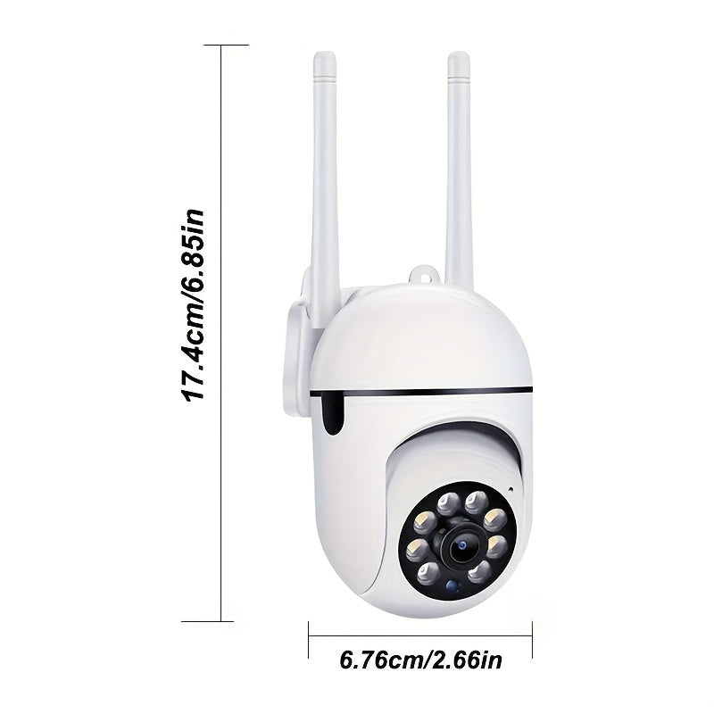 A 1440P Wi-Fi Smart Home Security Camera - 355° Pan-Tilt-Zoom, Color Night Vision, Two-Way Audio, Pet Motion Tracking, Indoor/Outdoor, Wireless, Motion Detection, Real-Time App Viewing, Two-Way Communication - Easy to Instal