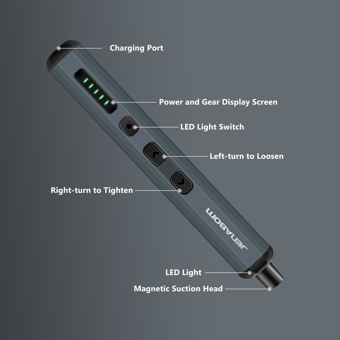 JENABOM 68 In 1 Precision Screwdriver Set Rechargeable Cordless Electric Screwdriver Set Magnetic Screwdriver Head Fast Charging with LED Light