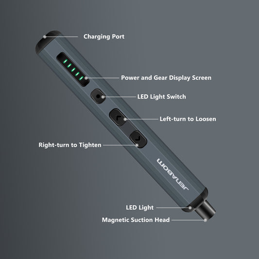 JENABOM 68 In 1 Precision Screwdriver Set Rechargeable Cordless Electric Screwdriver Set Magnetic Screwdriver Head Fast Charging with LED Light