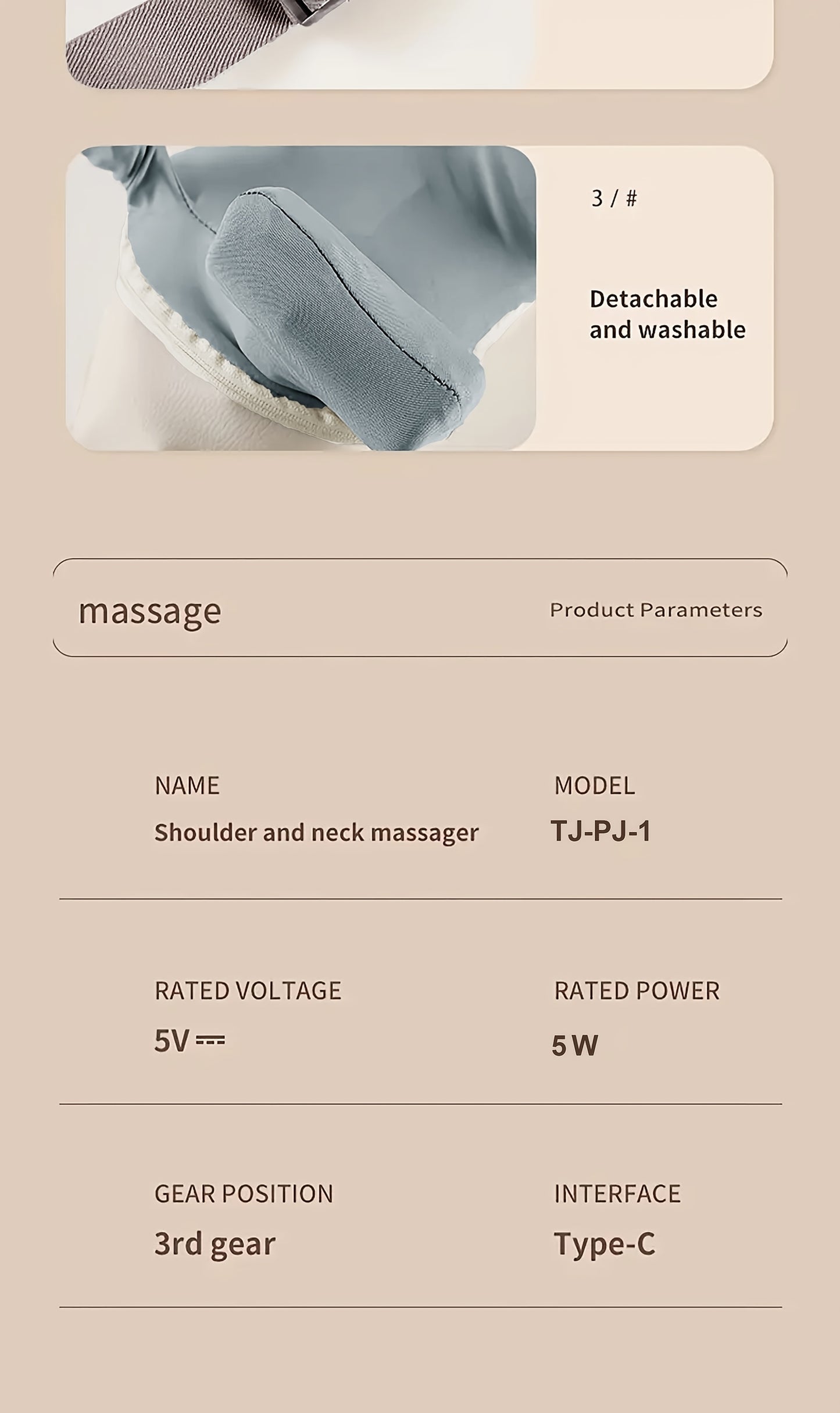 Automatic Kneading Device for Neck, Back, Waist, And Shoulder Massage Targeting Trapezius Muscles.