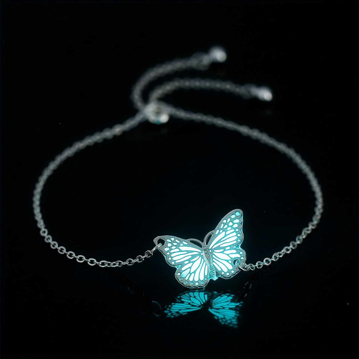 Elegant and Simple Copper Butterfly Pendant Bracelet with Glow-in-the-Dark Effect by Nooxian - Daily and Party Occasions