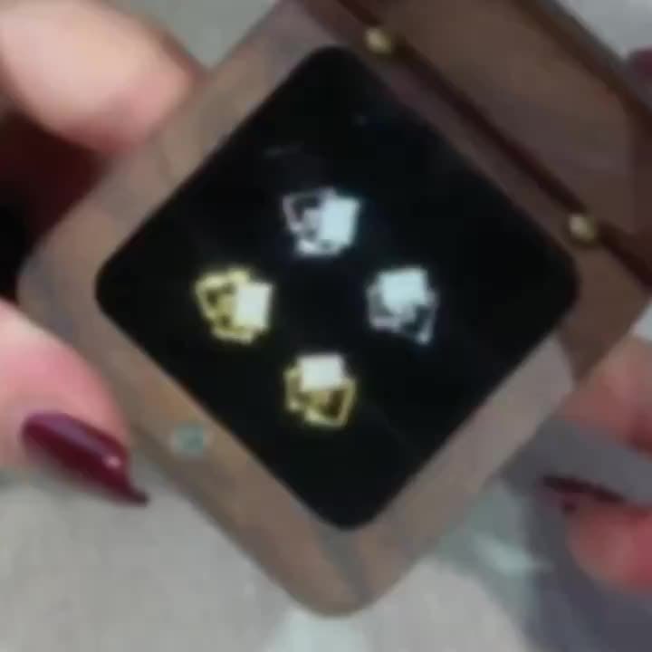 2-Pack Boho Sexy 925 Sterling Silver Square Stud Earrings with Resin Inlay, Lightweight 0.9g, Daily & Gift Occasion, All-Season Jewelry with Gift Box