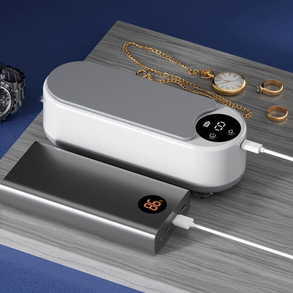 FEIYBA A Versatile Cleaning Device That Requires No Chemicals, Ideal for Cleaning Glasses, Jewelry, Watches, And Dental Braces, Featuring a Digital Screen And a Compartment for Accessories, Electric motor technology enables e