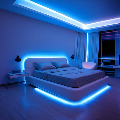 Smart Bedroom LED Lights, RGB Music Sync Bar Lights with 44-Key Remote Control