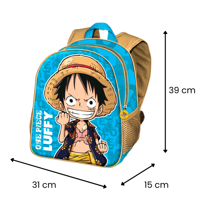 Single-Compartment School Backpack One Piece Monkey Blue 39x31x15 cm