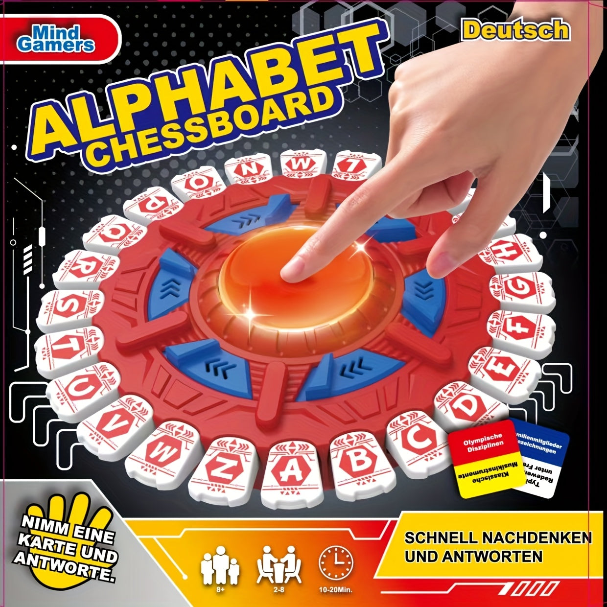 German Alphabet Spinner Game Toy - Educational Learning Board Game with Spinner Wheel for & Kids, Interactive Letters A-Z, Parent-Child Teaching Tool, Birthday/Christmas/Halloween Gift for Early Language Development