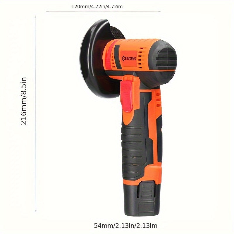 Lixada 12V Multi-function Portable 19500rpm Electric Grinding Tool Multi-function Angle Grinder Handheld 2 Batteries Suitable for Home Garden Decoration Polishing Tiles Wood Stone Steel