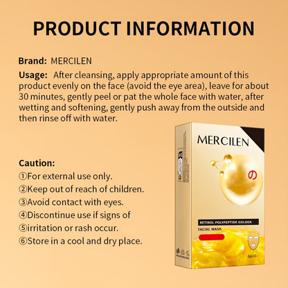 Retinol Polypeptide Tear Mask Makeup Primer 6gx10 pack, containing retinol, hyaluronic acid deep cleaning, moisturizing and firming, brightening to make Light Beige look younger, suitable for all Light Beige types, essential