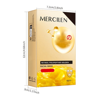 Retinol Polypeptide Tear Mask Makeup Primer 6gx10 pack, containing retinol, hyaluronic acid deep cleaning, moisturizing and firming, brightening to make Light Beige look younger, suitable for all Light Beige types, essential