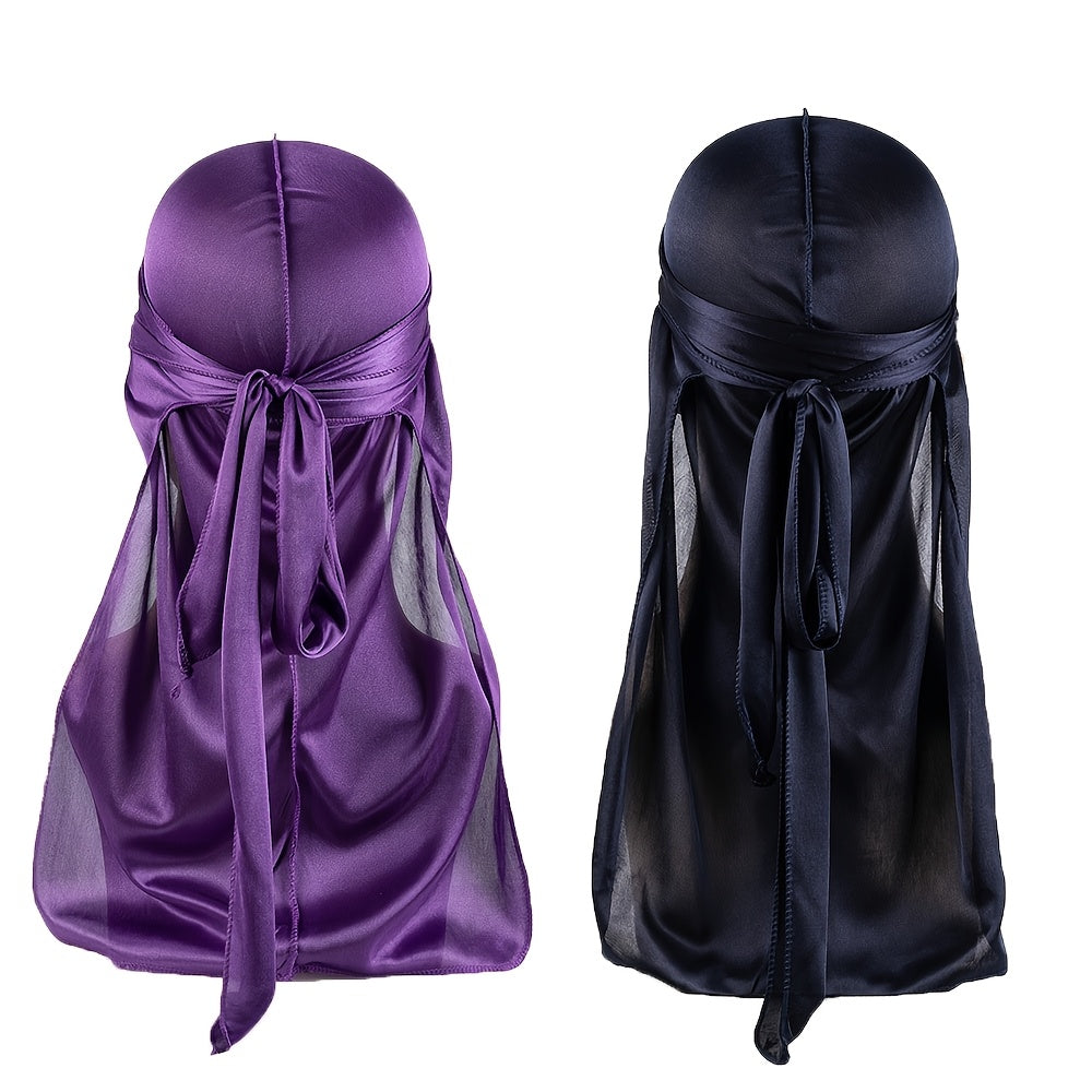 2pcs Durag for Men Wave Cap Satin bonnet for Men Women 360 Wave