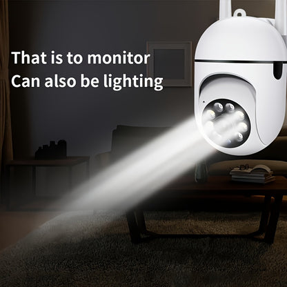 Spherical safety camera, motion detection, color night vision, alarm push, FHD wireless Wi Fi smart home safety camera, 355 ° panoramic monitoring camera, intelligent motion detection, two-way audio, only 2.4GHz, Wi Fi camer