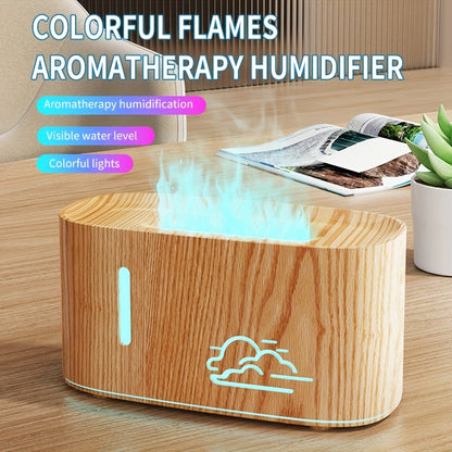 1pc Long Strip Wood Grain Cracked Aromatherapy Humidifier, 160ml Colorful Gradient Atmosphere Light, Silent and Compact Portable for Bedroom Office School Air-conditioned Room, No Battery Included, USB Plug-in Use