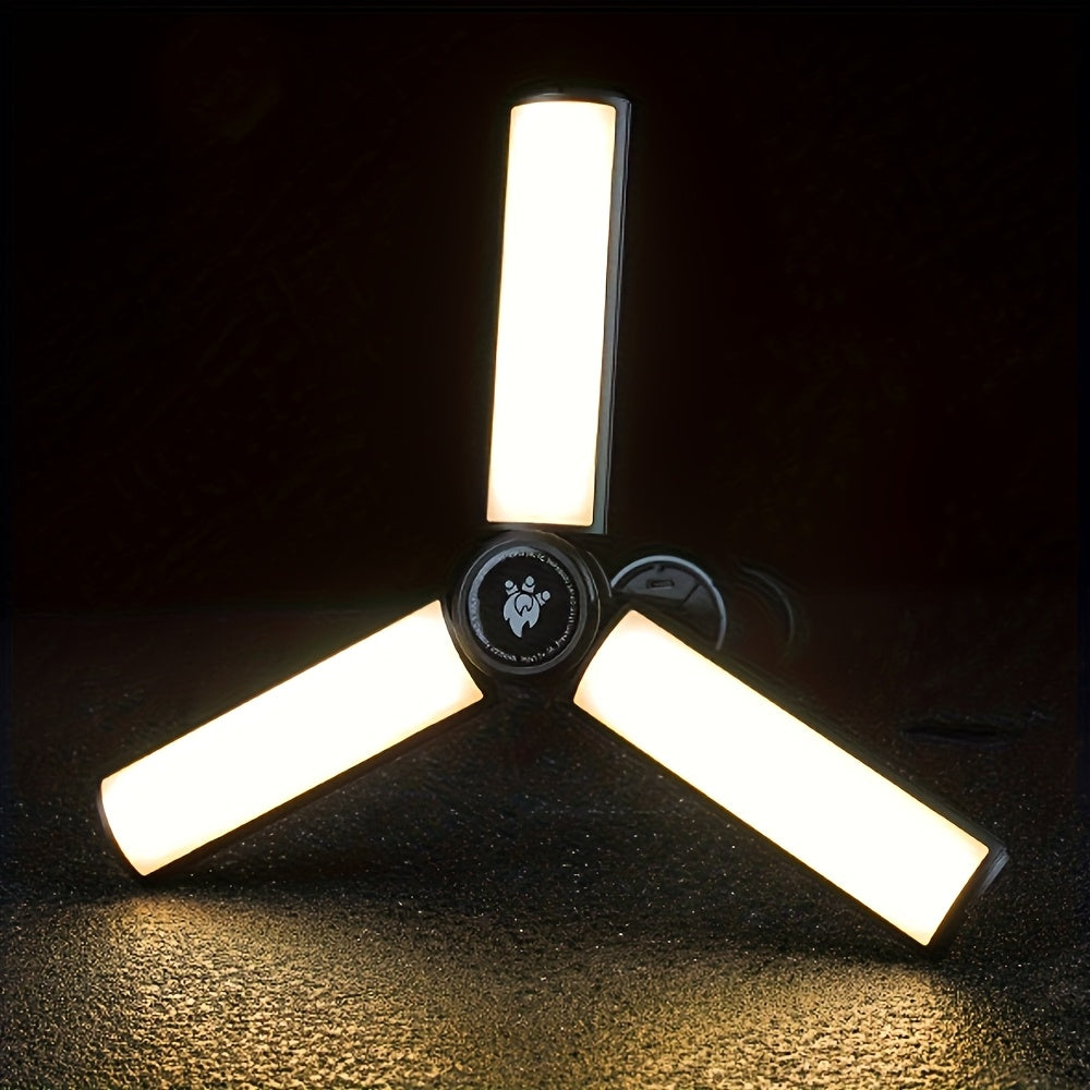 2-in-1 LED Camping Light with High Brightness Flashlight - 4 Extendable Rods, 270° Adjustable Beam, Hook Design, Removable Shade Cover, Dual Use for Switch Mode, USB Rechargeable Camping Light Holder Base, Ideal for Outdoor