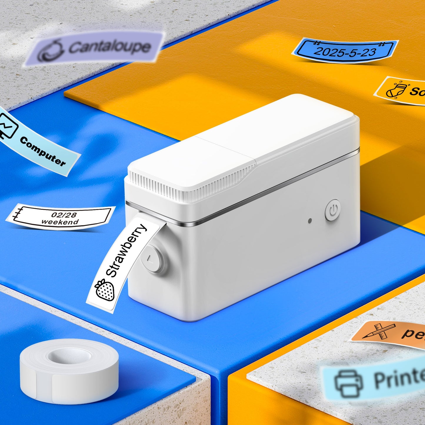 Mini Label Printer Self-Adhesive Labels, Portable Label Printer, P31S&P21&PM220 Combination of Different Designs, No Ink or Toner Required, Wireless Connectivity, For iOS and Android, For Home, Office and School, For Storage
