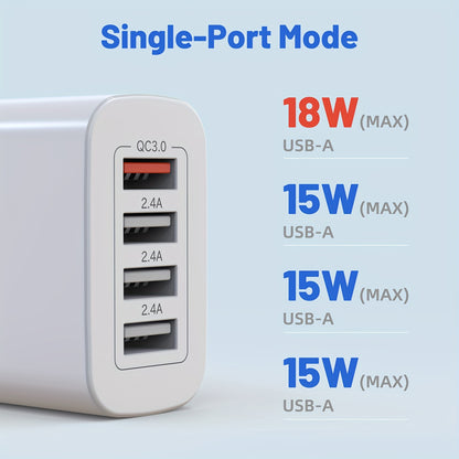 60W Fast Charging Adapter 4 Ports (EU Plug)
