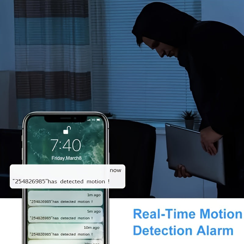 Spherical safety camera, motion detection, color night vision, alarm push, FHD wireless Wi Fi smart home safety camera, 355 ° panoramic monitoring camera, intelligent motion detection, two-way audio, only 2.4GHz, Wi Fi camer