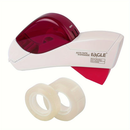 Eagle Automatic Tape Dispenser, Tape Gun Single Handheld Design perfect for Christmas and home gift wrapping, Free 1 Roll of 0.5 Inch (12 mm) and 1 Roll of 0.75 Inch (19 mm) Tapes