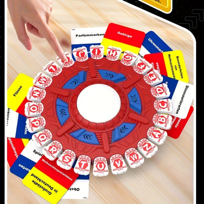 German Alphabet Spinner Game Toy - Educational Learning Board Game with Spinner Wheel for & Kids, Interactive Letters A-Z, Parent-Child Teaching Tool, Birthday/Christmas/Halloween Gift for Early Language Development