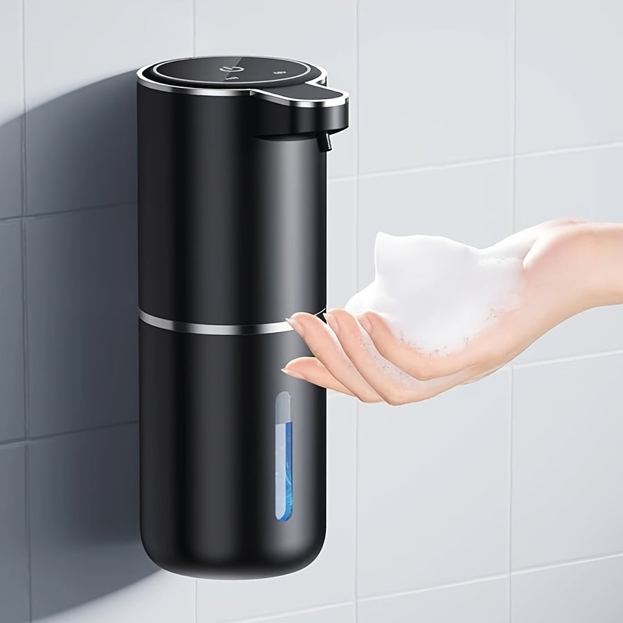 380Ml Automatic Soap Dispenser with Touchless Sensor - Wall-Mounted, Rechargeable Lithium Battery, USB Charging, Modern Black Design for Bathroom And Kitchen, Bathroom Soap Dispenser|Modern Soap Dispenser|Touchless Soap Dispe