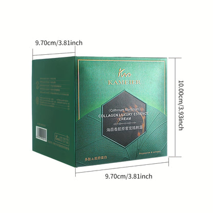 Sea fennel Collagen Essence Cream 30g, firming, moisturizing, with hyaluronic acid and glycerin, leaves Light Beige hydrated and smooth, suitable for all Light Beige types, St. Patrick's Day Makeup base