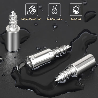 60pcs Heavy-Duty Nickel-Plated Self-Tapping Screws with Anti-Slip Rubber Sleeves - No Pre-Drilling Needed, for Wooden Cabinets, Shelving, Furniture - Compatible with Power Drills - by GUTEBANG