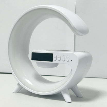 Wireless Speaker Rhythm RGB Light Bar Smart Light Sunrise Alarm Clock Wake Up Light Alarm for Bedroom Dimmable Table Lamp with Fast Wireless Charger Alarm for Heavy Sleeping Adults Bedroom, Dorm, Gift