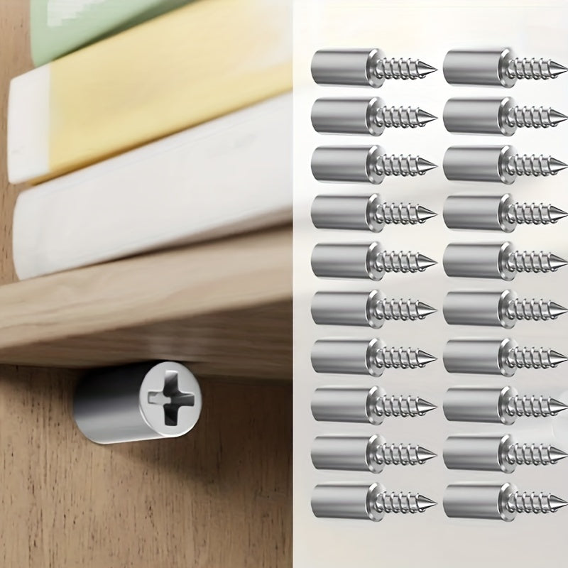 40pcs, Cabinet Shelf Pins with Anti-Slip Sleeve, Self-Tapping Shelf Hanging, Picture Frame Suspension Support Bracket, Wall and Wooden Cabinet Support Pin, Self-Drilling Screws for Furniture Bookshelf Wardrobe
