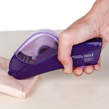 Eagle Automatic Tape Dispenser, Tape Gun Single Handheld Design perfect for Christmas and home gift wrapping, Free 1 Roll of 0.5 Inch (12 mm) and 1 Roll of 0.75 Inch (19 mm) Tapes