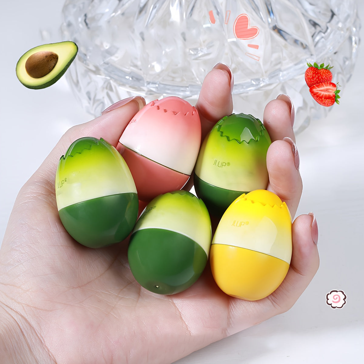 J-Lip Hydrating Lip Balm - 3 Scents Available, Nourishing & Moisturizing for Dry Lips, Combination Skin, Portable Design with Peach, Lemon & Green Ingredients, Compact & Travel-Friendly